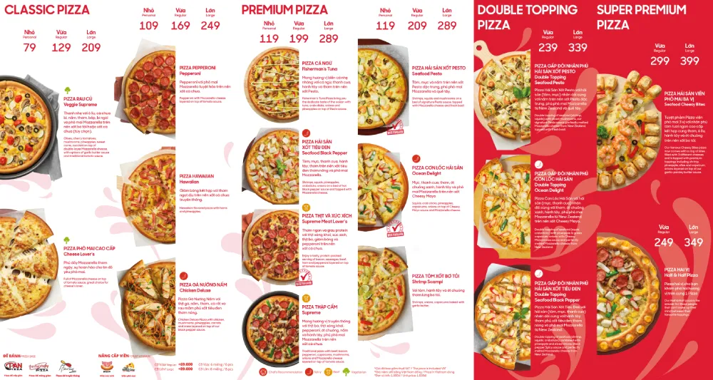 Menu Pizza hut