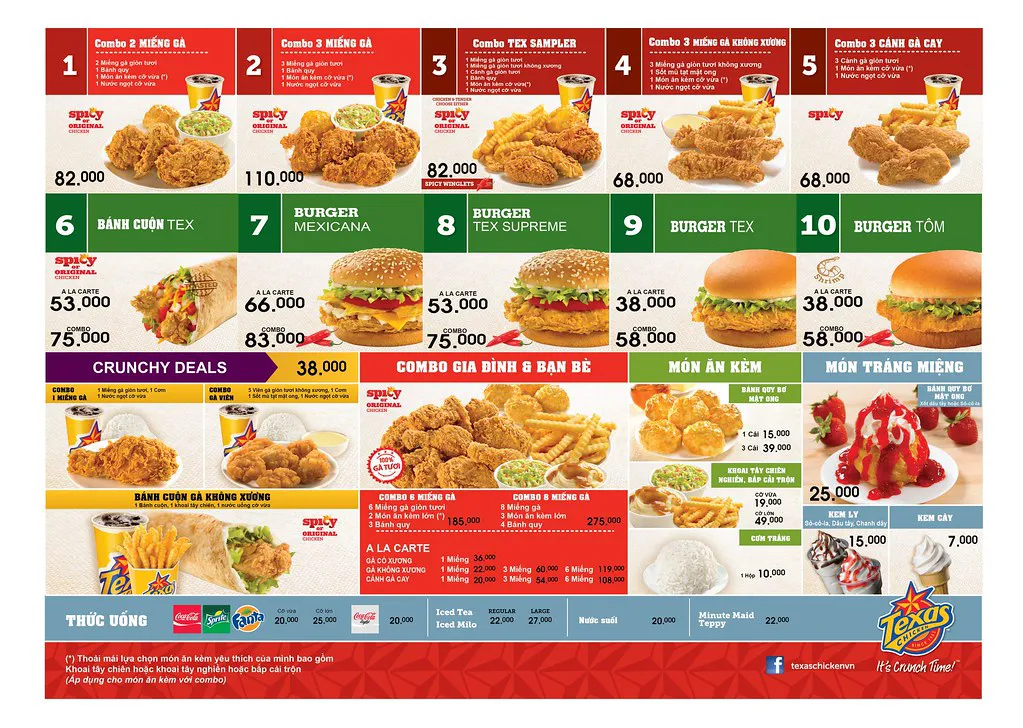 Menu Texas Chicken