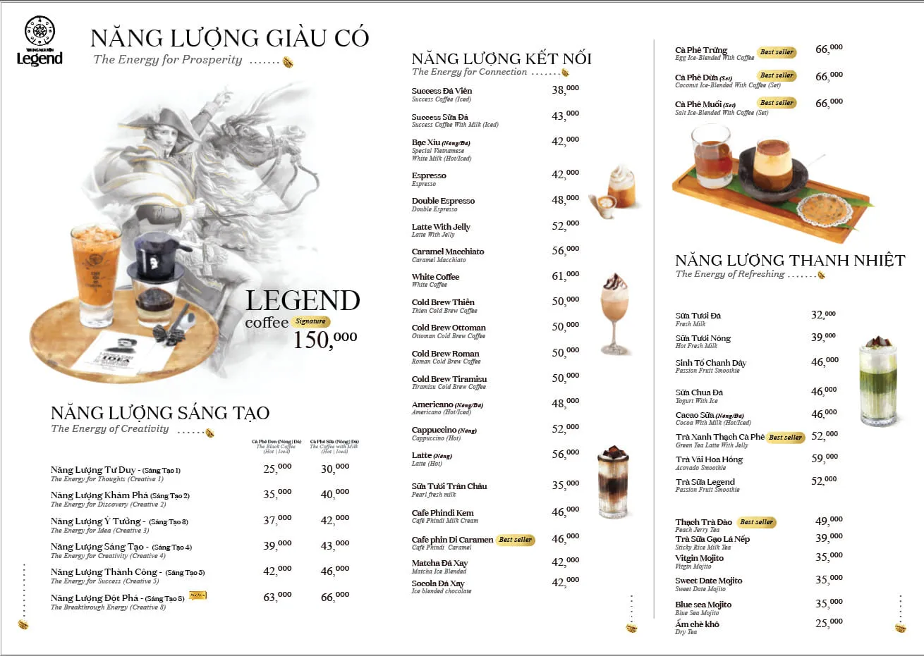 Menu Trung Nguyên Legend