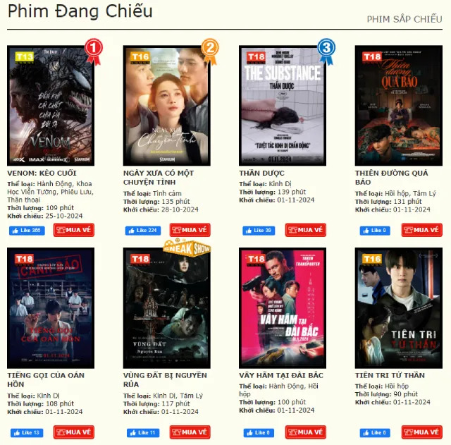 Lịch chiếu phim CGV Nha Trang mới nhất