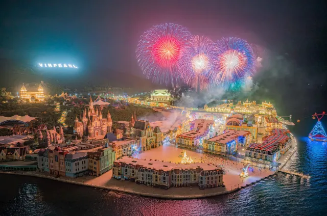 Pháo hoa tại khu vực đảo Hòn Tre